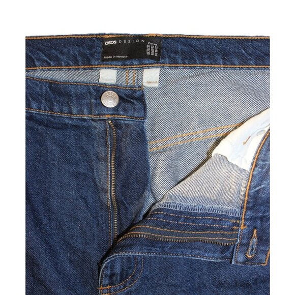 ASOS DESIGN Curve Wide Leg High-Rise Jeans in Dark Wash (16/18) - Picture 4 of 9